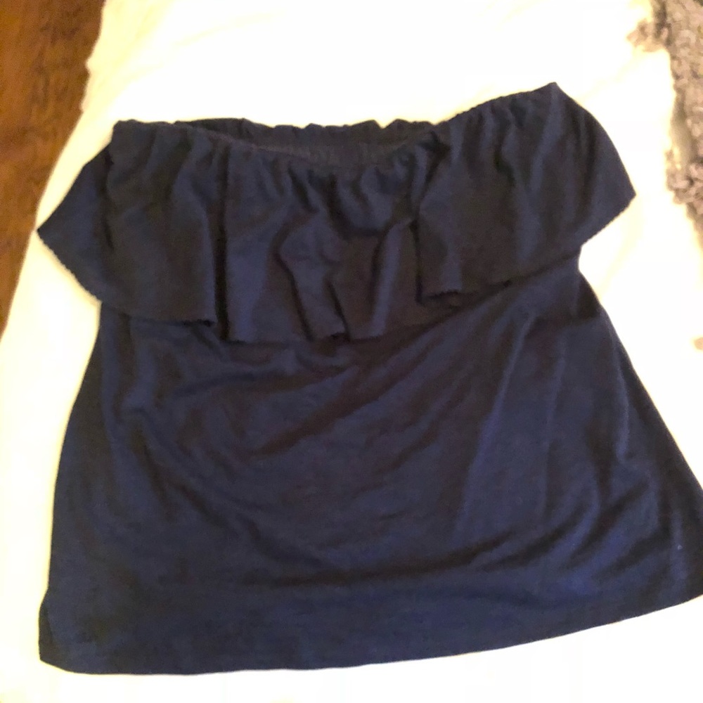 Lilly Pulitzer navy strapless knit top